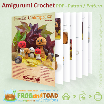 Champignon / Mushroom - Amigurumi Crochet - Patron / Pattern -  FROGandTOAD Créations